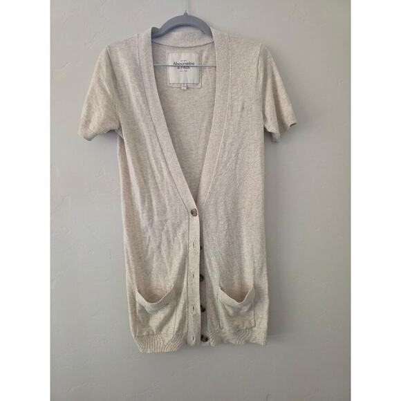 Abercrombie & Fitch Sweaters - Abercrombie & Fitch Longline Knit Cardigan Cream M